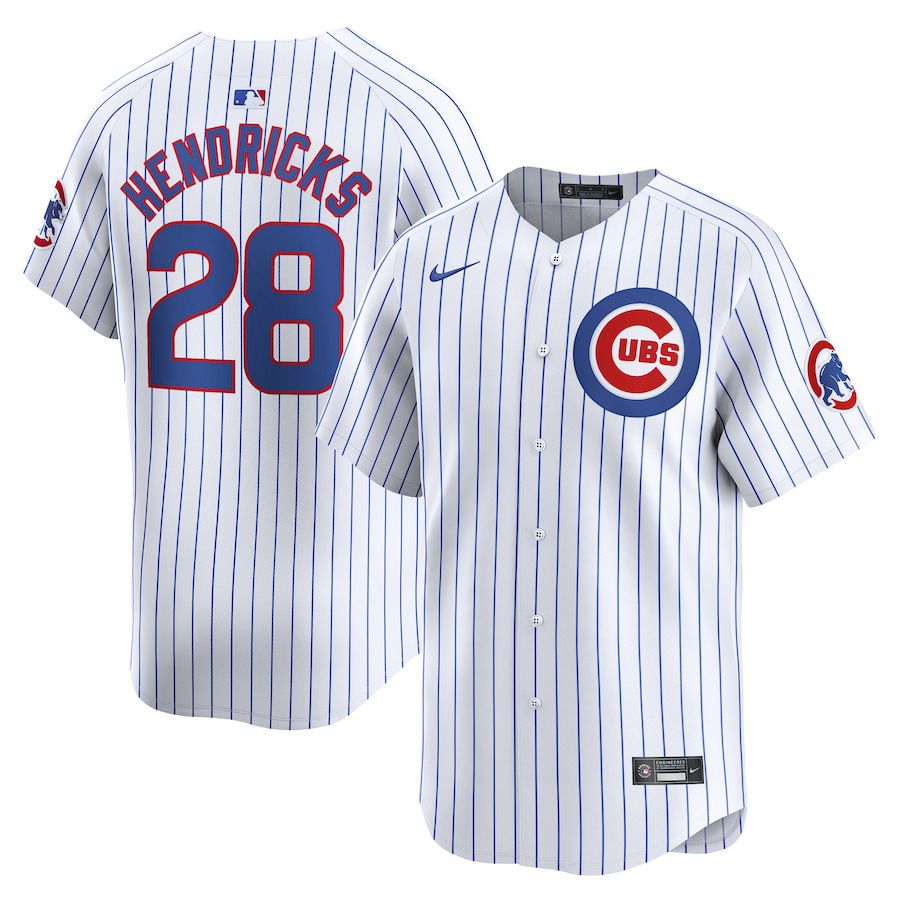 Men Chicago Cubs #28 Kyle Hendricks Nike White Home Limited Player MLB Jersey->->MLB Jersey